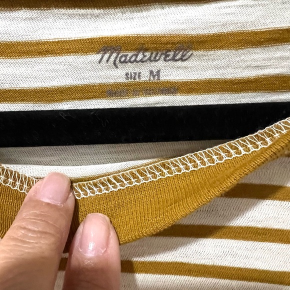 MADEWELL Striped Long Sleeve Striped T SZ M NWOT - Picture 3 of 6